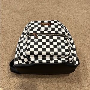 Black and White Checkered Mini Backpack